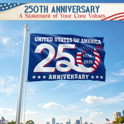 FLAGWIX American 250 Years Anniversary Flag - Polyester Double-sided Yard Flags For Outside Grommet Flag, 3x5 ft - 4th of July Decorations for Home Yard Garden Decor Banner, Gifts For Men Women
