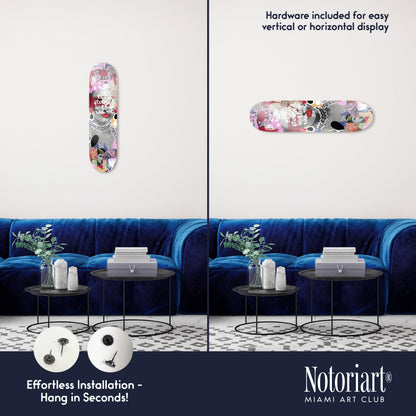 Notoriart Modern Abstracts Acrylic Wall Art Die-Cut Easy-to-Hang, 1 Panel 8" x 32", Paint Flowers Skateboard