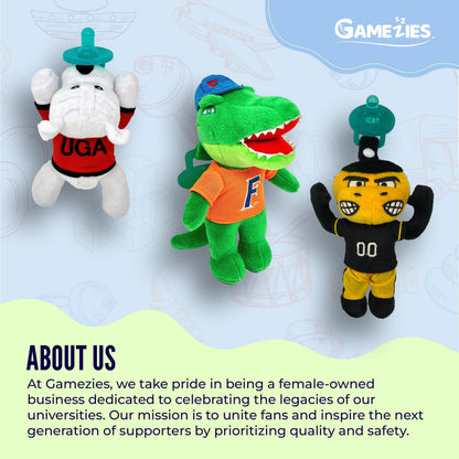 Gamezies Baby Boy and Girl Silicone Guitar Plush Pacifier with Detachable Western Plush Toy Holder, Guita- CPSIA Tested, BPA-Free 0-6 Months