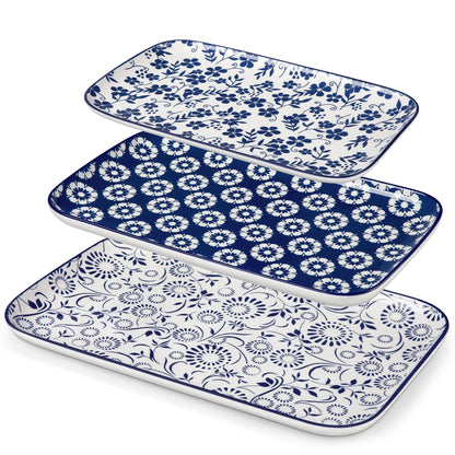 vancasso Porcelain Serving Platters Set of 3, Serving Trays for Party, Serving Dishes for Entertaining, Ceramic Trays for Serving Food, 16"/14"/12" Inch, Series SELENE