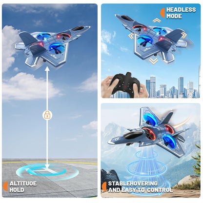 ENJOYFLY Foam Remote Control Airplanes RC Planes for Kids Adults 14+, RC Airplane Fighter Jet with Light, 360° Flip Fighter Jet Toys, Stunt Roll, Airplane Toy Gifts for Kids Boys