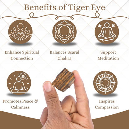 ANAYA AGATE Tiger Eye Raw Crystals Rough Gemstones with Authenticity Card, Velvet Pouch Raw Stones for Tumbling, Cabbing, Polishing, Cutting Natural Healing Crystals for Home Decor, DIY Stones (2 Piece)