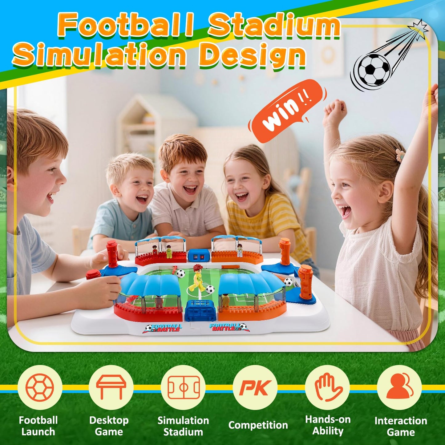 Mini Foosball Table Game Soccer Toys for Kids Ages 3 4 5 6 7 8-12 – Portable Soccer Board Game, Interactive Tabletop Sports Toy, for Boys Girls for Indoor Family Party, Playroom
