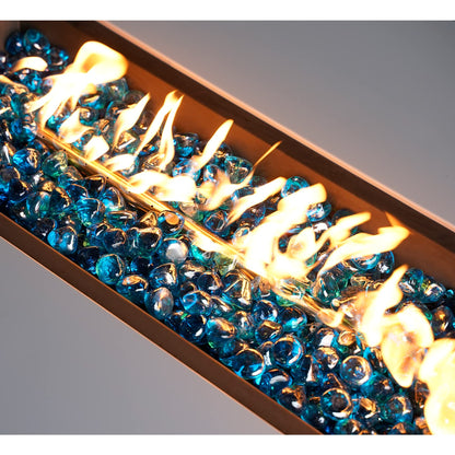 Onlyfire 10 lbs Fire Glass Diamonds 1 Inch, Reflective Fire Pit Glass Rocks for Propane & Natural Gas Fireplace, High Luster Multi-Faceted Stones, Caribbean Blue (Multicolor & Blends Available)