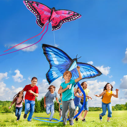 TOY Life 2 Pack Kites for Kids Ages 4-8 8-12, Large Butterfly Kites for Adults and Toddlers Age 3-5, Outdoor Toy Games Beach Kite Easy to Fly for Girls Boys