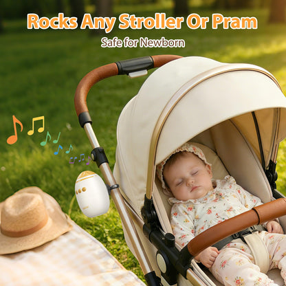Baby Stroller Rocker with Adjustable Vibration Speed and 11 Soothing White Noise, Hands-Free Rechargeable Sleep Soother Rocker, Portable Accessories for Strollers & Cribs, Essential Baby Gear