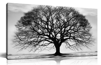 Prepeyssee Tree of Life Wall Art Large Artwork Black and White Wall Art Modern Landscape Nature Canvas Prints Decor for Living Room Bedroom Office Ready to Hang 20"x40"