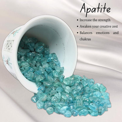 Apatite Pre Drilled Crystal Crushed Chips Beads for Bracelets Making, DIY Handmade Natural Healing Crystals (25 Inch Strand)