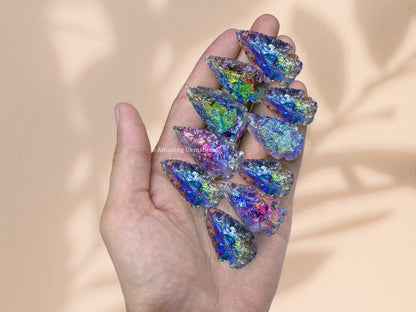 Amazing Gemstone Angel Aura Amethyst Arrowhead, Crystal and Healing Stone Flint Rock Arrow Head - 1 to 1.5 Arrowheads for DIY Project Craft Point Jewelry Making