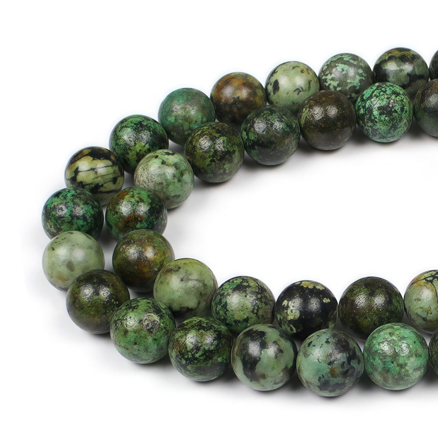 MJDCB Natural African Turquoise Beads Round Loose Stone Beads for Jewelry Making DIY Bracelet Necklace Accessory 15" (6mm)