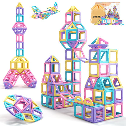 Toddler Girl Toys, Magnetic Tiles 44pcs, Birthday Gifts Ideas for Girls Age 3-5, Magnetic Building Blocks, Magnet STEM Montessori Toddler Kids Christmas Toys Gifts for 3 4 5 6 7 Year Old Girls