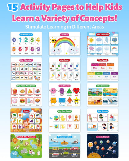 Benresive Busy Book for Toddlers 3-5, Montessori Preschool Learning Activities Book, Educational Sensory Travel Toys for Kids, Birthday Gifts for Boys Girls Ages 3+