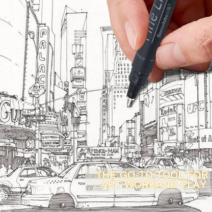 EYEYE Micro Fineliner Pens, Black Drawing Art Pens,12 Archival Pen Waterproof Ink Set Artist Supplies Archival Inking Markers Sketch Outline Pen, Precision Drawing and Sketching Kit