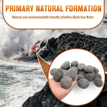 Black Lava Rocks for Fire Pit,2"-3" Natural Lava Stones, Black Lava Rocks for fire Pit and Fireplace（10 Pound）