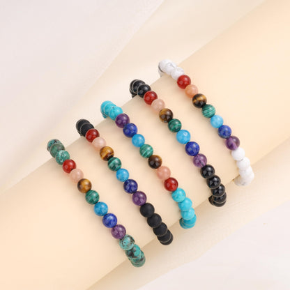 COAI Women's Balancing Chakra Bracelet, Onyx Black Stone Bracelet for Women