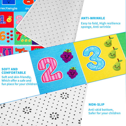 LTKOUGFAM Kids Rug for Playroom, 5'X7' ABC Educational Play Mat, Non-Slip Soft Rugs for Kids Room, Toddler Baby Nursery Floor Rug for Bedroom, Classroom, Alphabet Carpet for Boys Girls
