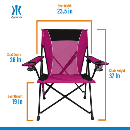 Kijaro Dual Lock Portable Camping Chairs - Enjoy the Outdoors with a Versatile Folding Chair for Sports, Lawn - Dual Lock Feature Locks Position – Hanami Pink
