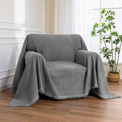 MEETSKY Oversized Chair Cover Washable Recliner Chair Covers, Armchair Couch Cover Sofa Throw Cover for Single Couch, Soft Small Sofa Slipcoversfor Pet, 71"x 91", Dark Grey
