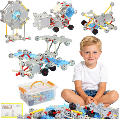 Tazakure 160 Pcs STEM Building Blocks Toys for Kids,Educational Engineering Kits for 4 5 6 7 8+ Year Old Boys & Girls with Storge Box,Learning Toys Sets & Birthday Gift for Toddlers
