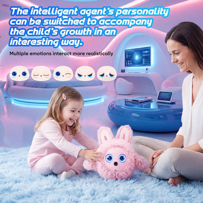CVCBSER Smart Ai Companion Robot Cute Pet, Desk Robot Voice Chat gpt Emotional Interaction, Richness Expressiveness Ai Pet Robot for Adults Kids Chat (Pink Face)