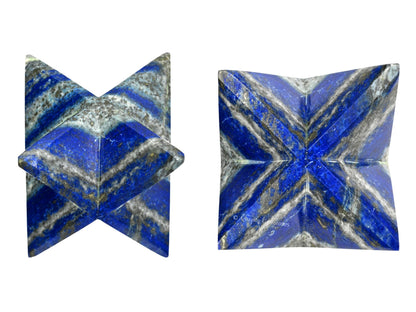 Amazing Gemstone Lapis Lazuli Merkaba Crystal - 1.5 Inches Metaphysical Merkaba Star for Meditation - Energetic Tetrahedron Crystal and Healing Stones for Spiritual Growth and Healing (35-40mm)