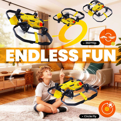 HISINGY SKYBREAKER Toy Drones for Kids,Mini Small Indoor Micro Tiny Drones for Age 8-12 10-15 12-14 with LED Lights, 3 Speeds,Shipping Small Parts, RC Quadcopter Gifts for Boys and Beginners