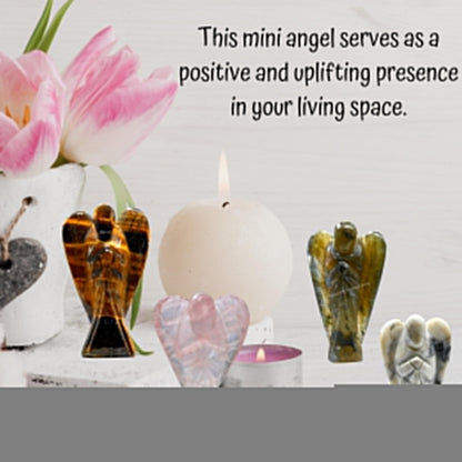 Amazing Gemstone Crystal Angel Figurines Bulk Set for Meditation Crystal Grid Gift - Wholesale Bulk Crystals and Healing Stones Premium Gemstones for Protection and Healing Energy - Pack of 5