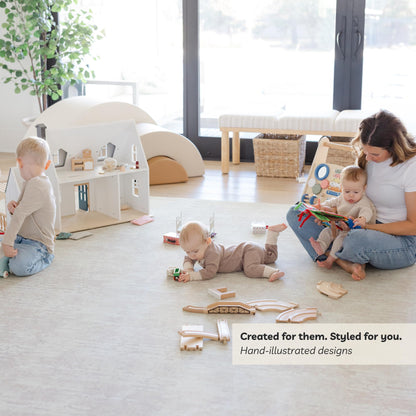 Little Landings Baby Play Mat for Floor - Sandstone (6x6ft) - Premium EVA Foam Play Mat for Babies & Toddlers (Ages 0-5+) Non-Toxic Playmat for Tummy Time, Crawling & Playroom - Stylish & Comfortable
