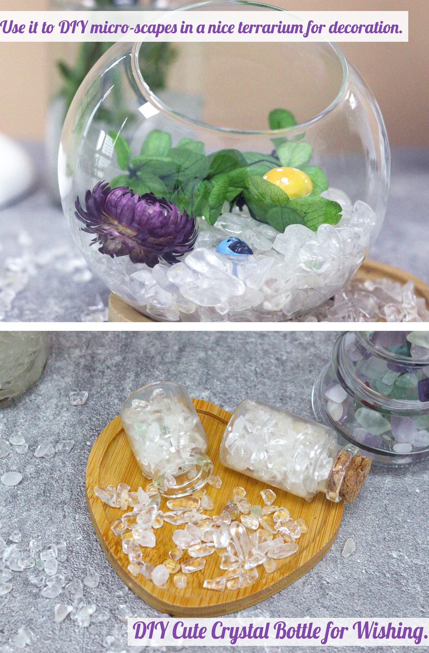 Clear Quartz Healing Crystal Chips Bulk Gemstones Sets Tumbled Crushed Stones Crushed Crystals Natural Rocks for Fountain Rocks Decoration Reiki Energy Balancing Meditation Aquarium Gravel 0.44lb