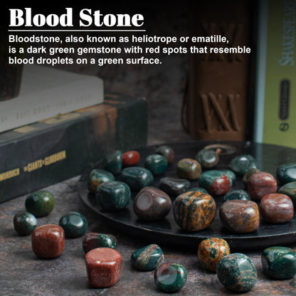 BEZAVO Bloodstone Healing Crystals Stones Set Tumbled Stones and Crystals Bulk for Healing, Reiki, Meditation, Witchcraft Crystals Gemstone for and Spiritual Home Decor 20-25 mm, 1LB