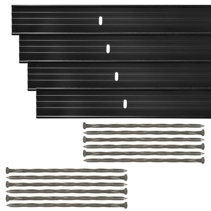 Dreamscape E-Z Edge Aluminum Landscape Edging - 4 Strips, 6ft Each (24ft Total), Black Painted - Professional Quality Landscaping Border, Metal Divider for Lawn, Garden, Flowerbed