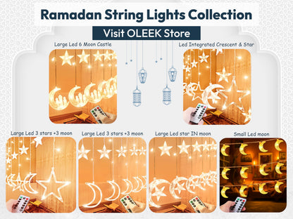 OLEEK Ramadan Lights Decorations - Ramadan Decorations for Home 2026 - Ramadan Decoration Lights - Ramadan Gifts for Kids - Ramadan Decor - Ramadan String Lights زينه رمضان - Ramadan led Lights