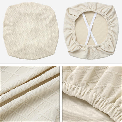 Fuloon Stretch Chair Seat Covers 6 PCS, Removable Washable Dining Chair Covers Anti-Dust Dining Room Seat Cushion Slipcovers (6, Beige)