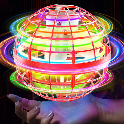 Fesbt Flying Orb Ball 2025 Boomerang Hover Ball Galatic Fidget Spinner Mini Drone Cool Toys Birthday Gift Ideas for 6 7 8 9 10+ Year Old Boys Girls Teens Indoor Outdoor (Red)
