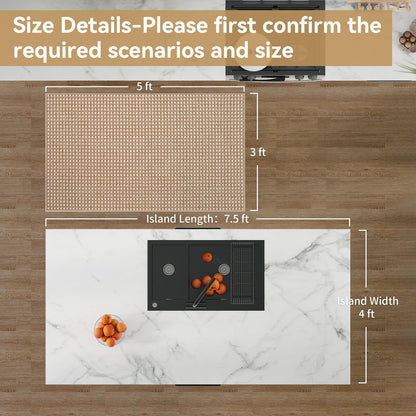 YDKGL 3x5 ft Area Rug Entryway Runner Rug Non Slip Washable, Boho Woven Kitchen Runner Rugs Door Mat Entry Rugs Carpet for Indoor Foyer Backdoor Hallway Floor Bedroom Living Room, Easy Clean, Brown