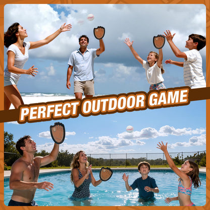 HYES Toss and Catch Ball Set, Outdoor Games for Kids, Beach Yard Camping Toys for Adult & Family, Kids Baseball Glove for 3 4 5 6 7 8+ Year Old Boys & Girls (2 Paddles & 3 Balls)