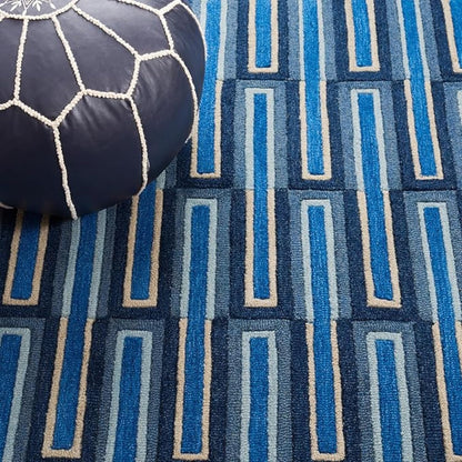 TTC THREAD & TEXTURE CARPET Hand Tufted Area Rug Soft Wool Carpet with Cotton Backing Elegant Home & Office Floor Décor Weight- (9 Pound) 3' x 5' (Rectangular) Blue1