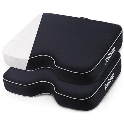 Relispo Stadium Seats for Bleachers with Integral Cutting Memory Foam, Stadium Seat Cushion Waterproof Extra Thick Bleacher Cushion, Portable Stadium Cushions for Indoor Outdoor Events (2 Packs)