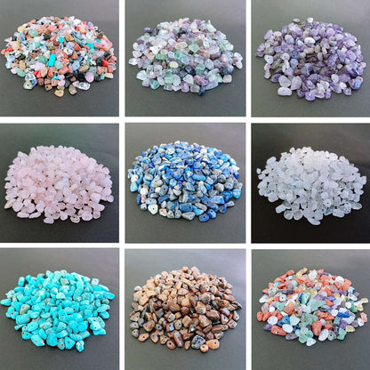 LAIDANLA Multicolor 400pcs Natural Chip Stone Beads 5-8mm Healing Crystal Irregular Gemstones Drilled DIY Loose Rocks Bead Crystal for Bracelet Earrings Necklace Jewelry Making Crafting
