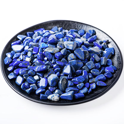 SigMntun Polished Lapis Lazuli Crystal Chips 200 Pcs - 0.3" 10 oz Small Tumbled Stone Chips Crushed Sea Glass Stones Healing Reiki Crystal Home Decoration Indoor Fountain
