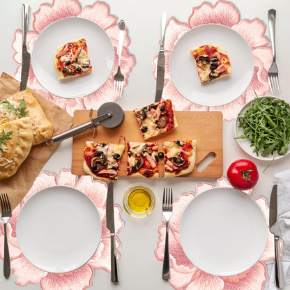 24 Disposable Floral Paper Placemats - Rose Flower Design for Tea Party Dining Table Decoration, Summer Wedding Receptions, Bridal Showers, Baby Showers, Birthday Celebrations, Garden Brunch Parties