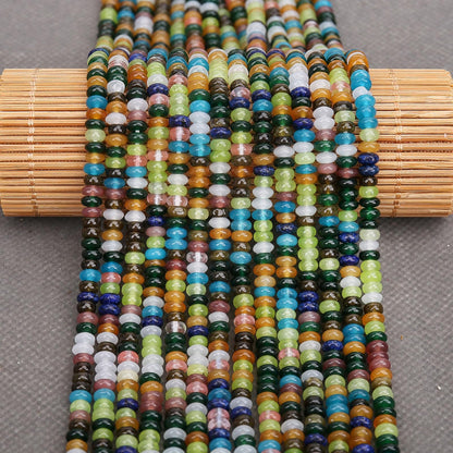 BONNY BOXX 1 Strand (150PCs) Natural 2 * 4mm Colorful Rondelle Beads, Natural Abacus Disk Stone Beads Loose Spacer Gemstone for DIY Bracelet Necklace Jewelry Making