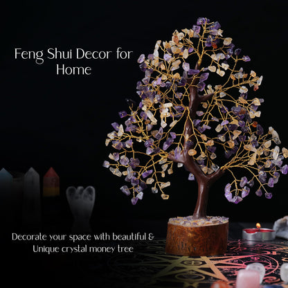 PYOR Amethyst Crystal Tree, Citrine Stone, Money Tree, Gifts for Women, Crystals, Room Decor Aesthetic, Meditation Accessories, Office Shelf Decor