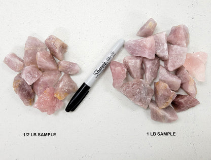 MINERALUNIVERSE 1/2 LB Lavender Rose Quartz Rough Stones - Bulk Crystal Raw Natural & Crystals Fountain Rocks for Tumbling, Polishing, Wire Wrapping, Reiki, Chakra Healing