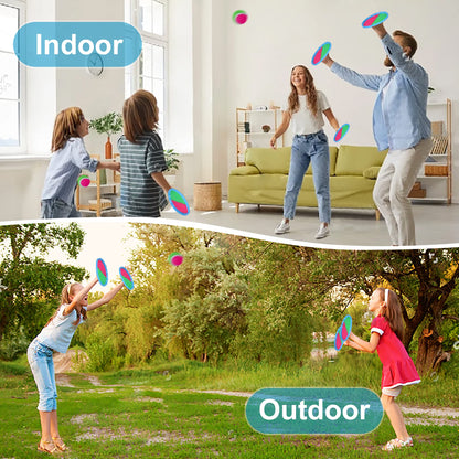 Miasno Toss and Catch Ball Set Outdoor Indoor Beach Games Kids Toys with 4 Paddles 4 Balls 1 Storage Bag Playground Balls for Kids