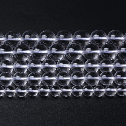 AAAAA Natural Clear White Crystal Quartz Beads Round Loose Spacer Beads for Jewelry Making DIY Bracelets Crystal Energy Healing Power Stone 60pcs 6mm 15 Inch
