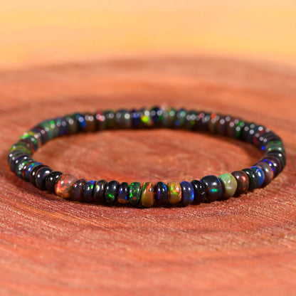 GEMS OF BAY Opal Bracelet (7 Inches, Black)