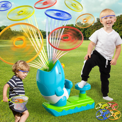 KukuFun Outdoor Toys for Kids Boys Ages 3-5 4-8, Flying Disc Launcher Outside Toys Gifts for 3 4 5 6 7 8 Year Old Kids, Ideas Outside Outdoor Game for Toddlers Boys Ages 3-5 6-8 5-7