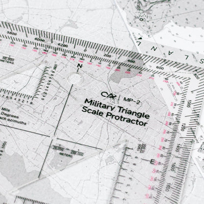 CYA Military Map Protractor Coordinate Scale Map for Land Navigation, Military Style UTM/MGRS Coordinate Scale