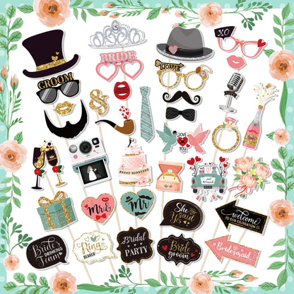 36 PCS Wedding Photo Booth Props Party Supplies Selfie SignsHoliday Picture Decorations Photo Booth Props for Weeding Party Favors Pose Sign Kit Fun for Party